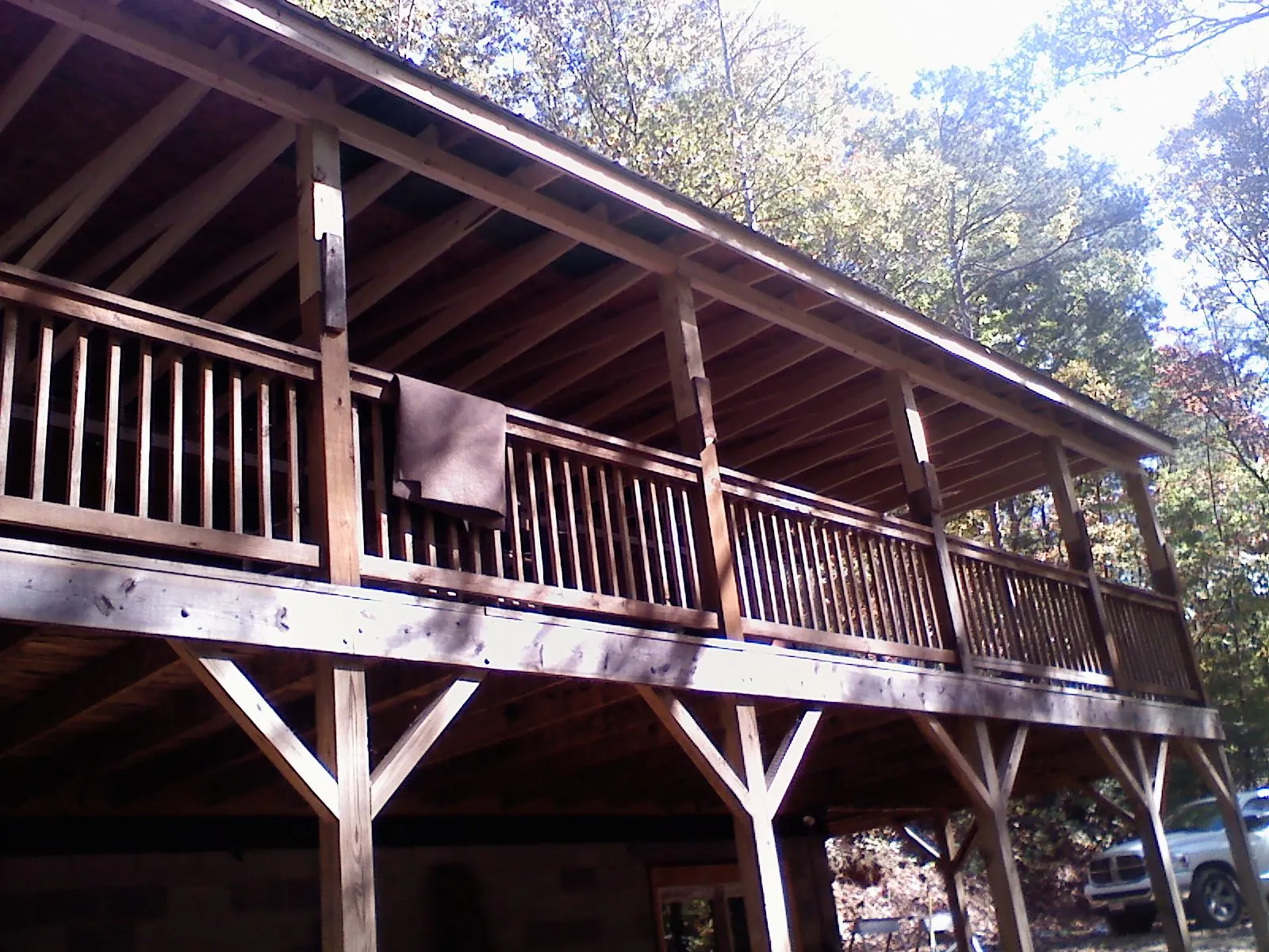 Timber framing under a new elevated porch and deck — Roof Leak Repair in New Tripoli by Roofing Brothers